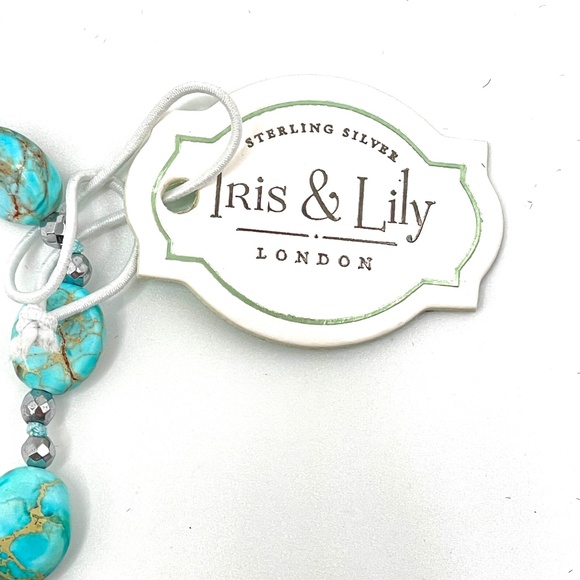 Iris & Lily London Sterling Silver Hematite Jasper Beaded Pendant Necklace New - Picture 7 of 9